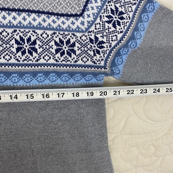 Northern Reflections Blue and Gray Patterned Turtleneck Sweater - Picture 4 of 6